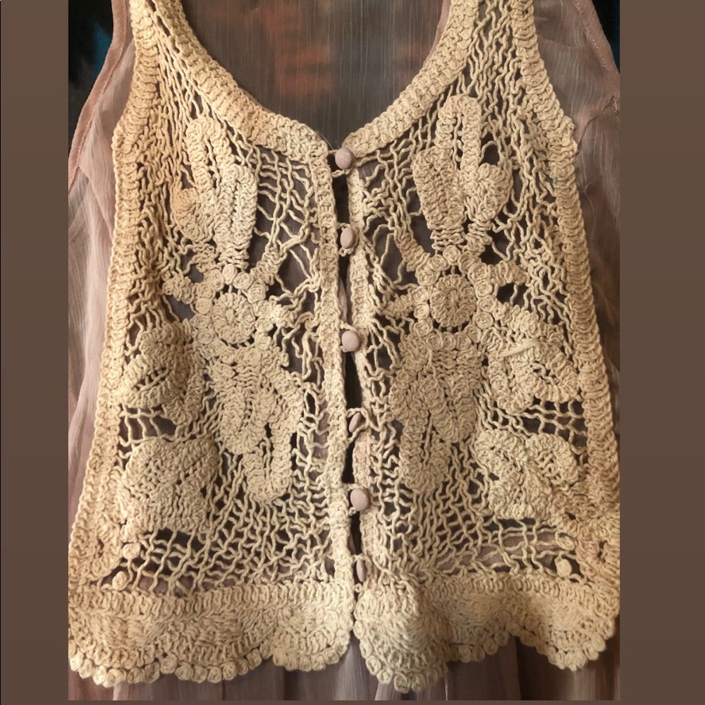 Pink Button Down Tank - Picture 2 of 2